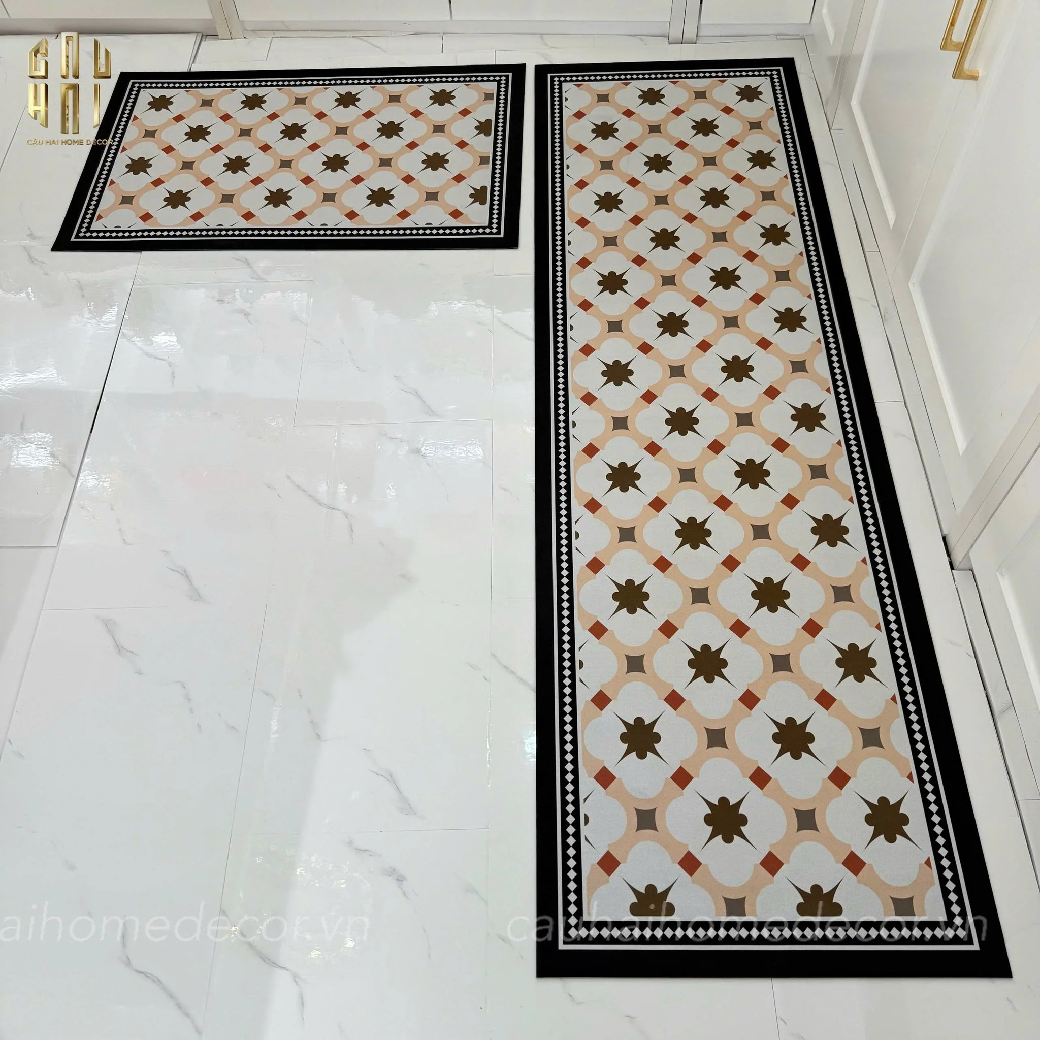 Set Thảm Bếp Microfiber 45x75/160 - Pearl Castle-THẢM BẾP-CẬU HAI HOME DECOR