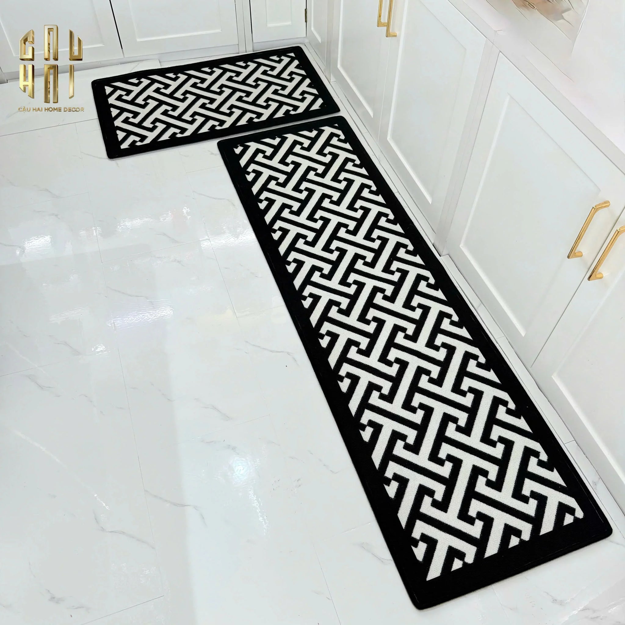 Set Thảm Bếp Nhung Bỉ 145x75/150 - Lignes D'Art-THẢM BẾP-CẬU HAI HOME DECOR
