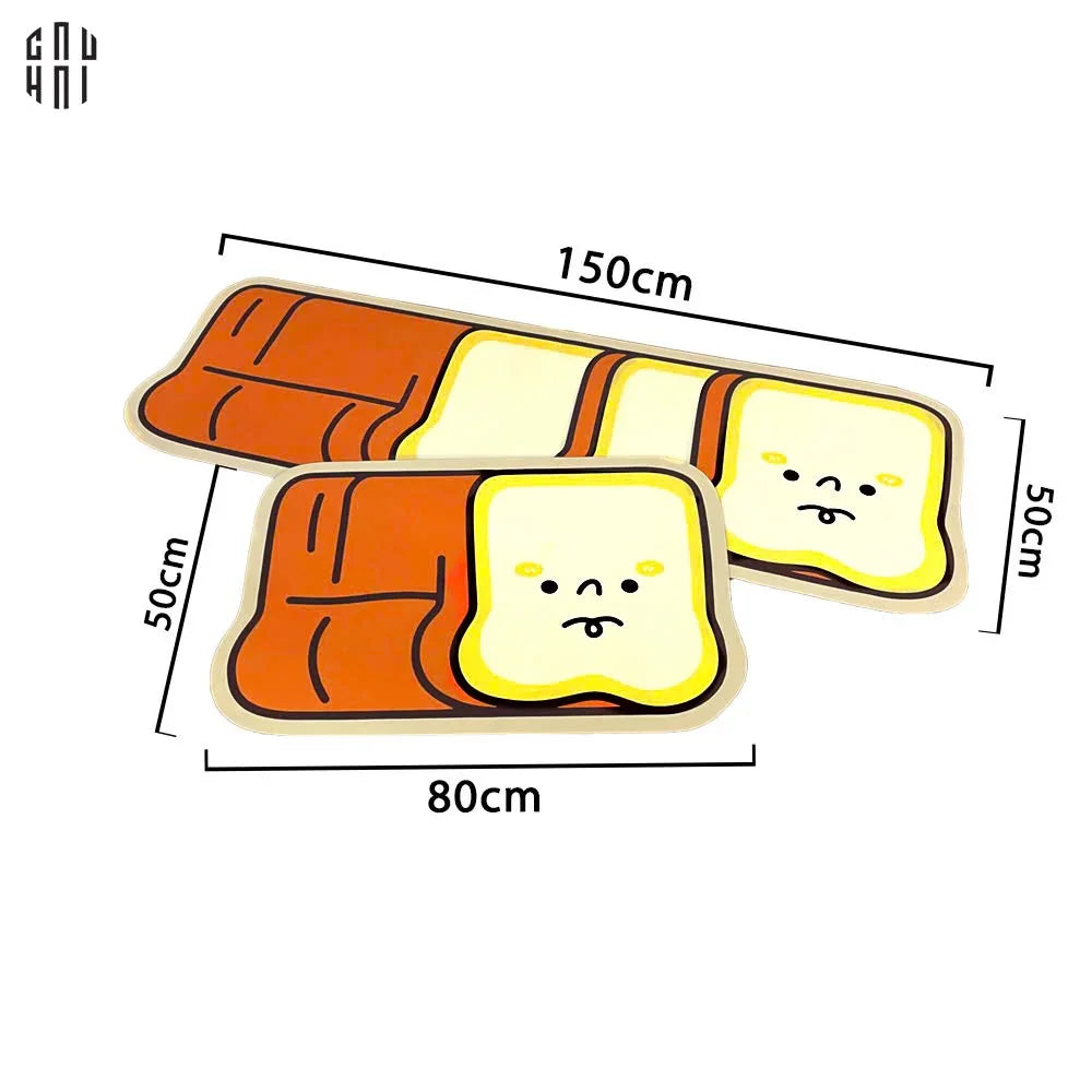 Set Thảm Microfiber Kawaii Toast Butter 50x80/50x180-THẢM BẾP-CẬU HAI HOME DECOR