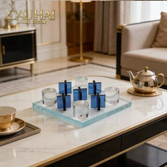 Set Tượng Bàn Cờ Pha Lê XO - Art Cristalleries Chess Board Couture Decoratives Objects 25x25-TƯỢNG TRANG TRÍ-CẬU HAI HOME DECOR