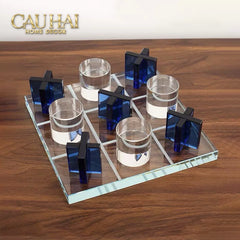 Set Tượng Bàn Cờ Pha Lê XO - Art Cristalleries Chess Board Couture Decoratives Objects 25x25-TƯỢNG TRANG TRÍ-CẬU HAI HOME DECOR