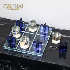 Set Tượng Bàn Cờ Pha Lê XO - Art Cristalleries Chess Board Couture Decoratives Objects 25x25-TƯỢNG TRANG TRÍ-CẬU HAI HOME DECOR