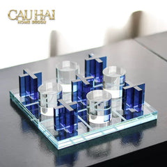 Set Tượng Bàn Cờ Pha Lê XO - Art Cristalleries Chess Board Couture Decoratives Objects 25x25-TƯỢNG TRANG TRÍ-CẬU HAI HOME DECOR