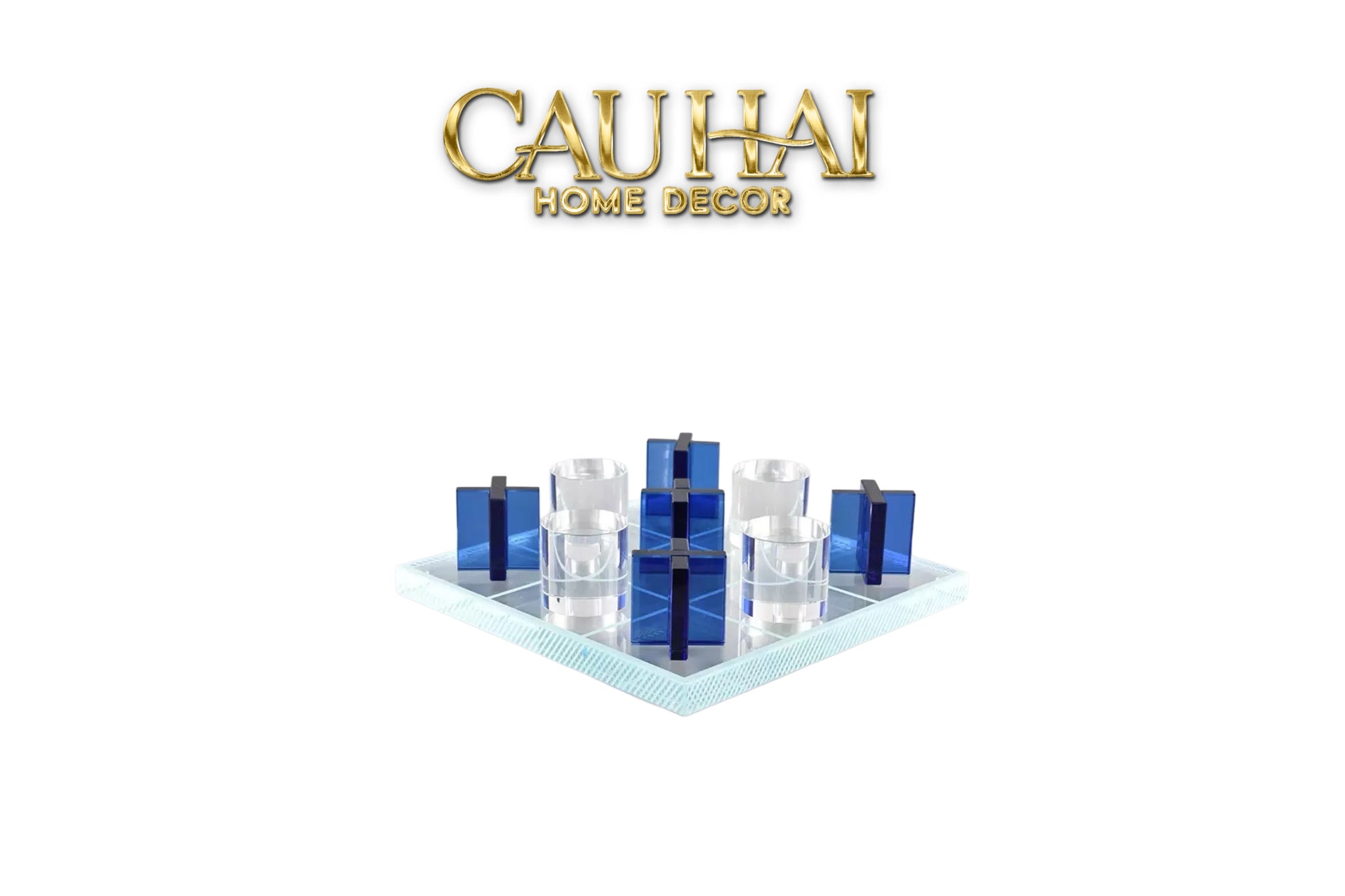 Set Tượng Bàn Cờ Pha Lê XO - Art Cristalleries Chess Board Couture Decoratives Objects 25x25-TƯỢNG TRANG TRÍ-CẬU HAI HOME DECOR