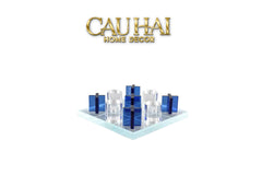 Set Tượng Bàn Cờ Pha Lê XO - Art Cristalleries Chess Board Couture Decoratives Objects 25x25-TƯỢNG TRANG TRÍ-CẬU HAI HOME DECOR