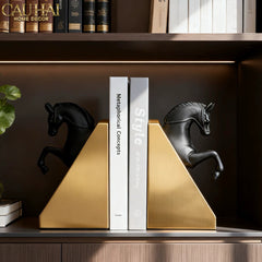 Set Tượng Chặn Sách Đá Marble Trojan Troy Horse Bookend 20x10x15-SÁCH TRANG TRÍ-CẬU HAI HOME DECOR