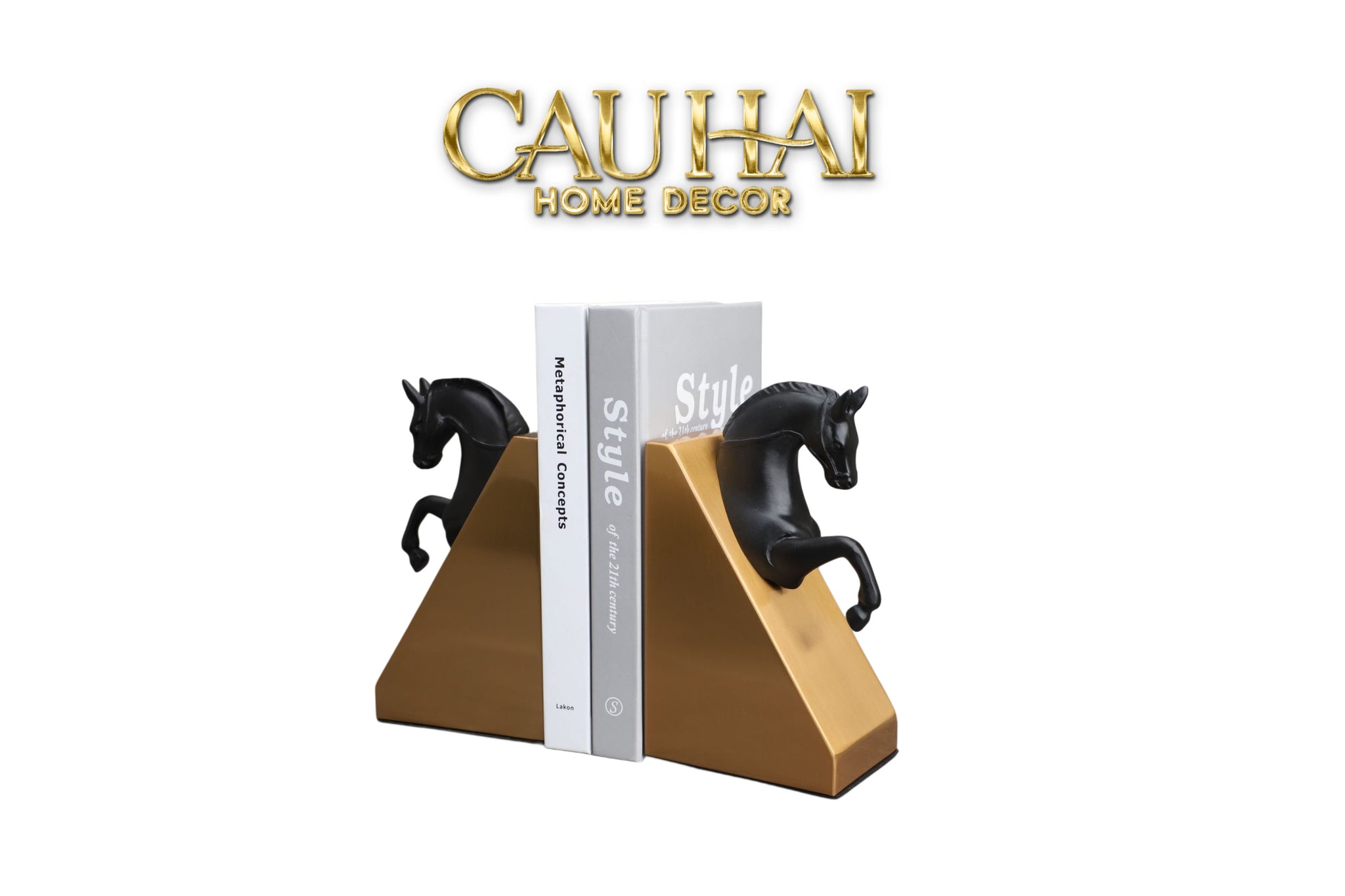 Set Tượng Chặn Sách Đá Marble Trojan Troy Horse Bookend 20x10x15-SÁCH TRANG TRÍ-CẬU HAI HOME DECOR