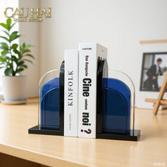 Set Tượng Chặn Sách Pha Lê Cristalleries Blue Gates Bookend 22x11x12-SÁCH TRANG TRÍ-CẬU HAI HOME DECOR