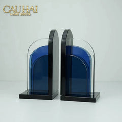 Set Tượng Chặn Sách Pha Lê Cristalleries Blue Gates Bookend 22x11x12-SÁCH TRANG TRÍ-CẬU HAI HOME DECOR