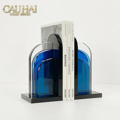 Set Tượng Chặn Sách Pha Lê Cristalleries Blue Gates Bookend 22x11x12-SÁCH TRANG TRÍ-CẬU HAI HOME DECOR