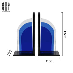Set Tượng Chặn Sách Pha Lê Cristalleries Blue Gates Bookend 22x11x12-SÁCH TRANG TRÍ-CẬU HAI HOME DECOR