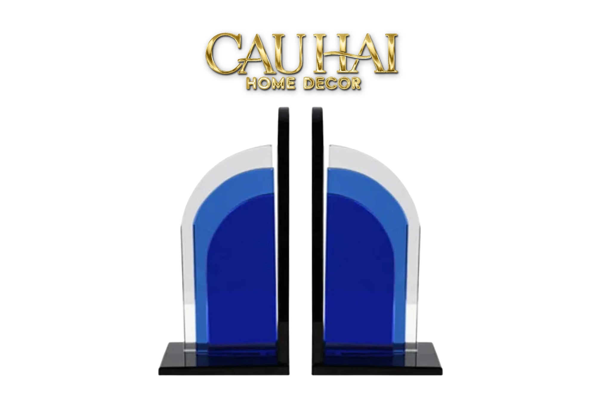 Set Tượng Chặn Sách Pha Lê Cristalleries Blue Gates Bookend 22x11x12-SÁCH TRANG TRÍ-CẬU HAI HOME DECOR