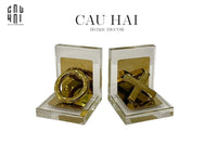 Set Tượng Chặn Sách Pha Lê X.O Cristalleries Bookend-SÁCH TRANG TRÍ-CẬU HAI HOME DECOR