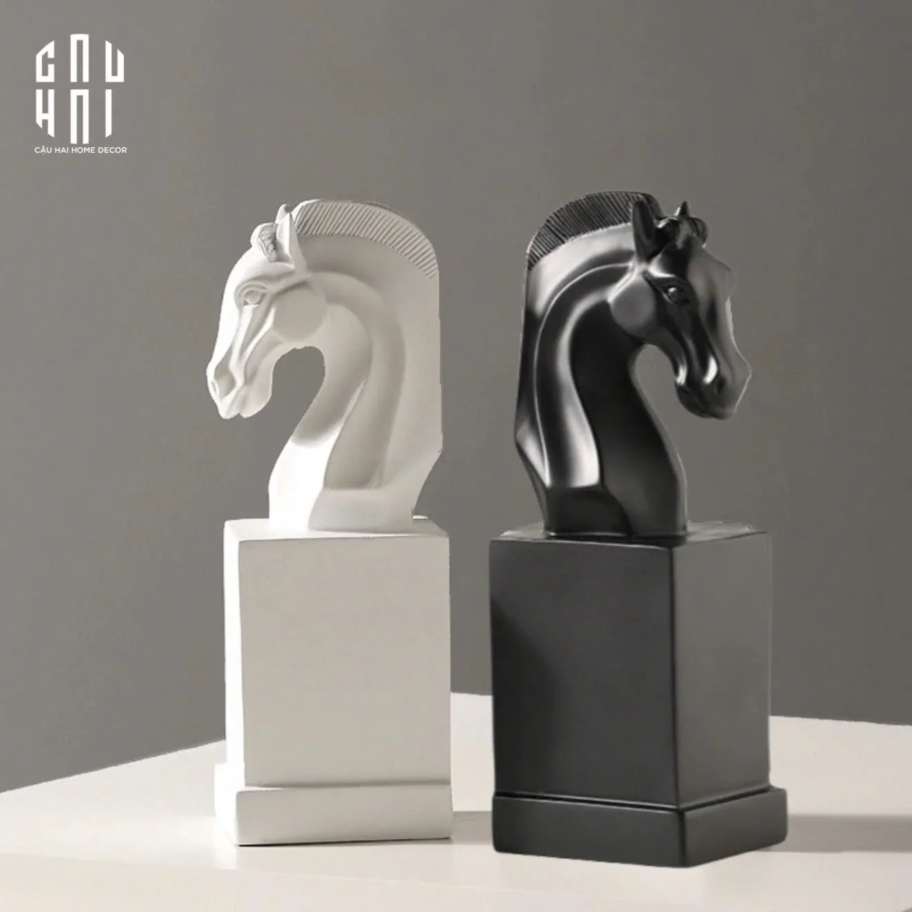 Set Tượng Chặn Sách Réflexion Cavalliere 7x9x15-TƯỢNG TRANG TRÍ-CẬU HAI HOME DECOR