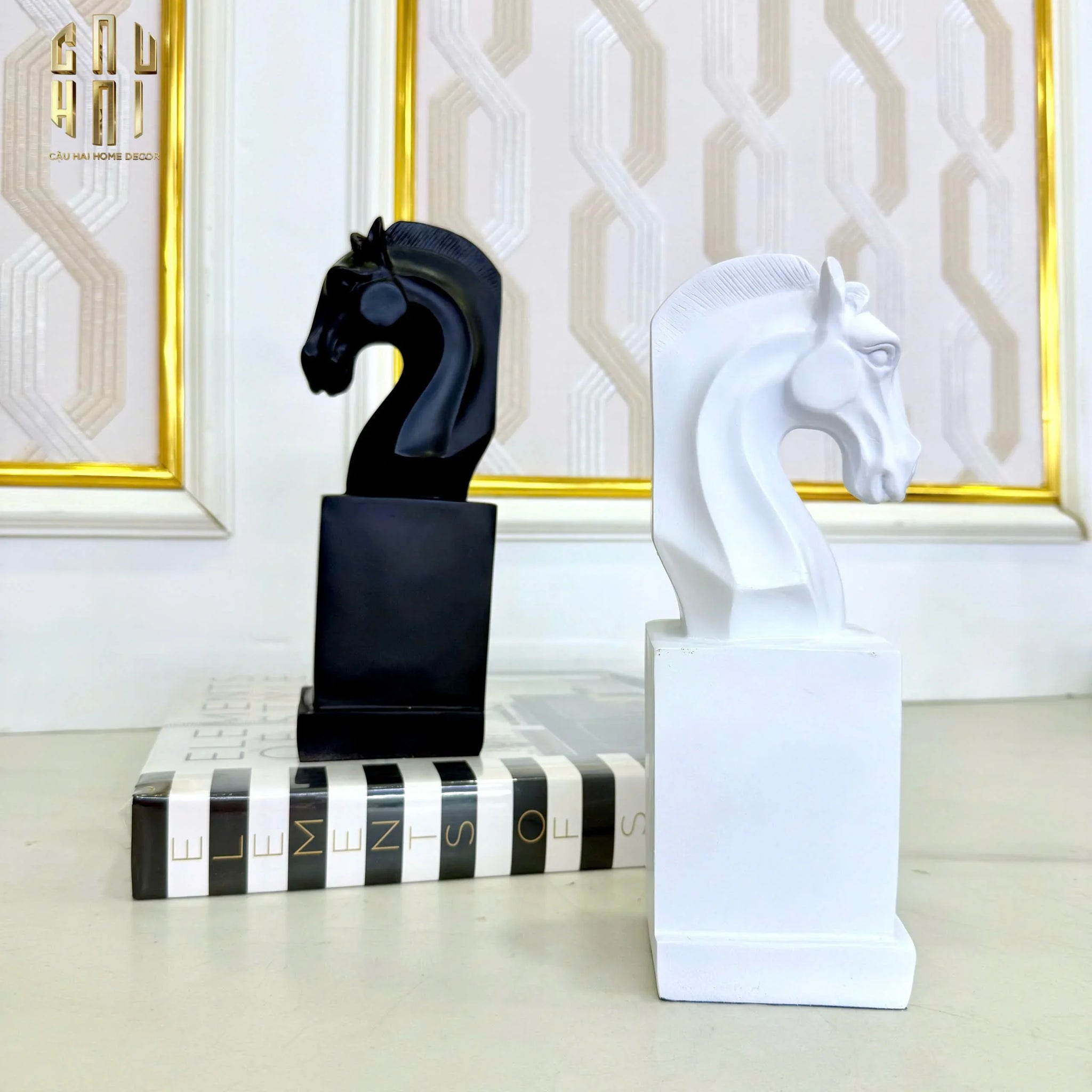 Set Tượng Chặn Sách Réflexion Cavalliere 7x9x15-TƯỢNG TRANG TRÍ-CẬU HAI HOME DECOR