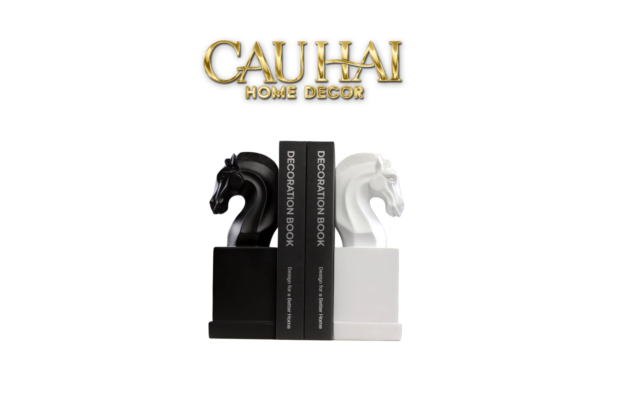 Set Tượng Chặn Sách Réflexion Cavalliere 7x9x15-TƯỢNG TRANG TRÍ-CẬU HAI HOME DECOR