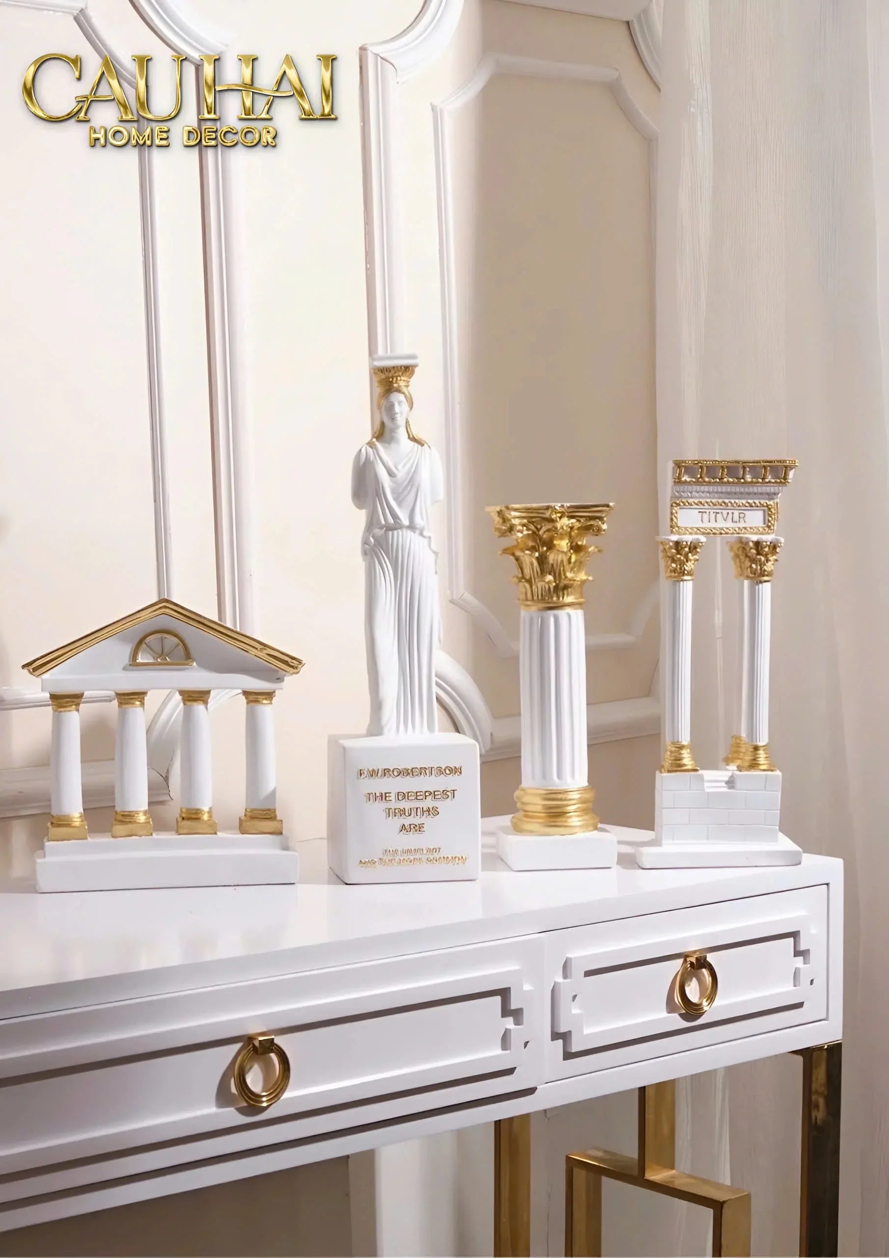 Set Tượng Hy Lạp - La Mã Phục Hưng Renaissance Heritage D’Or Valencia Gallery-TƯỢNG TRANG TRÍ-CẬU HAI HOME DECOR