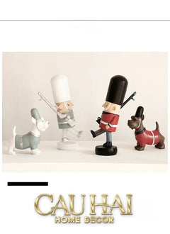 Set Tượng Lính Gác Hoàng Gia Royal Guards Puppy-TƯỢNG TRANG TRÍ-CẬU HAI HOME DECOR