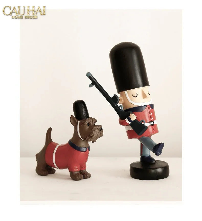 Set Tượng Lính Gác Hoàng Gia Royal Guards Puppy-TƯỢNG TRANG TRÍ-CẬU HAI HOME DECOR