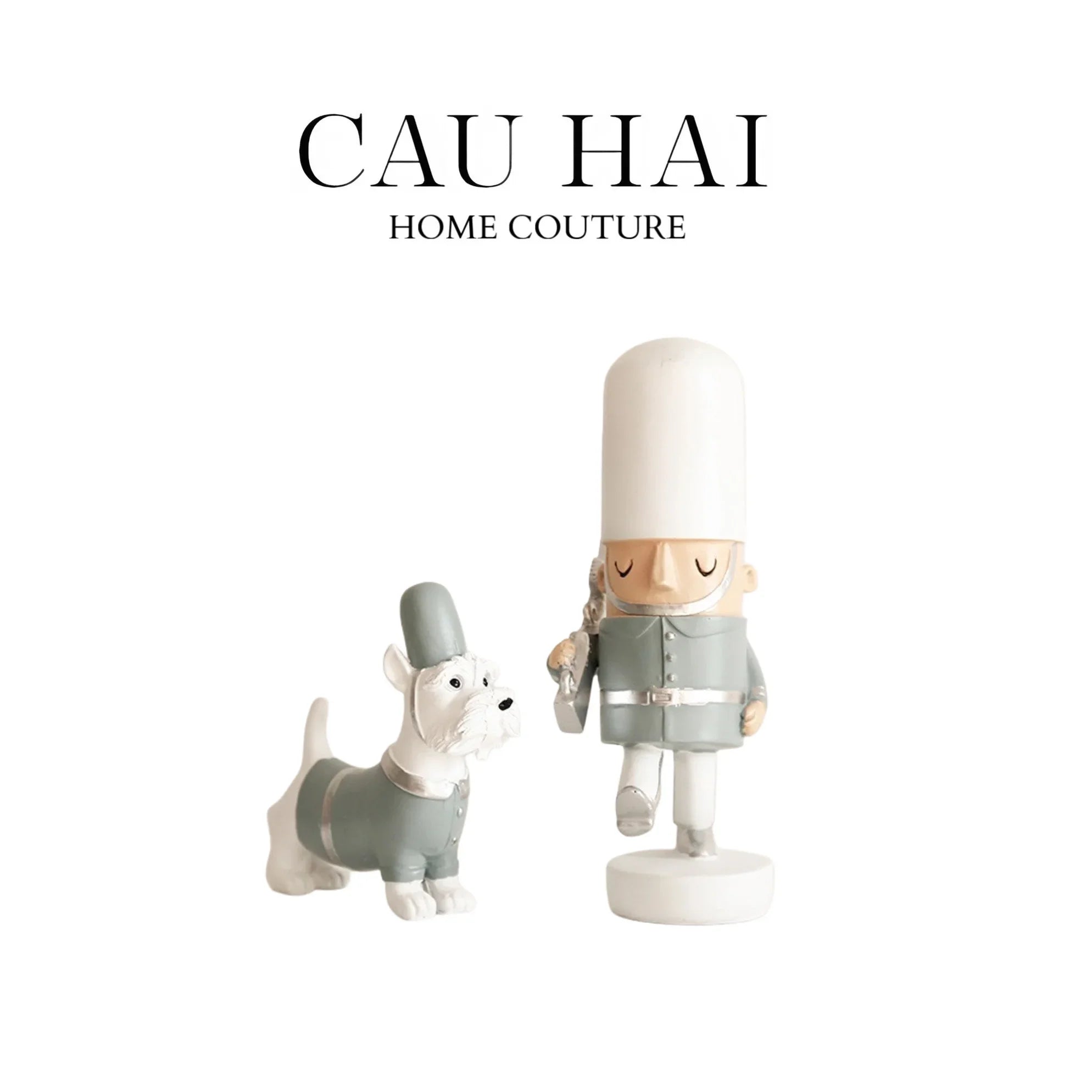 Set Tượng Lính Gác Hoàng Gia Royal Guards Puppy-TƯỢNG TRANG TRÍ-CẬU HAI HOME DECOR