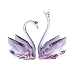 Set 2 Tượng Thiên Nga Pha Lê Trang Trí Crystal Swan Étreinte Rosé 2pcs