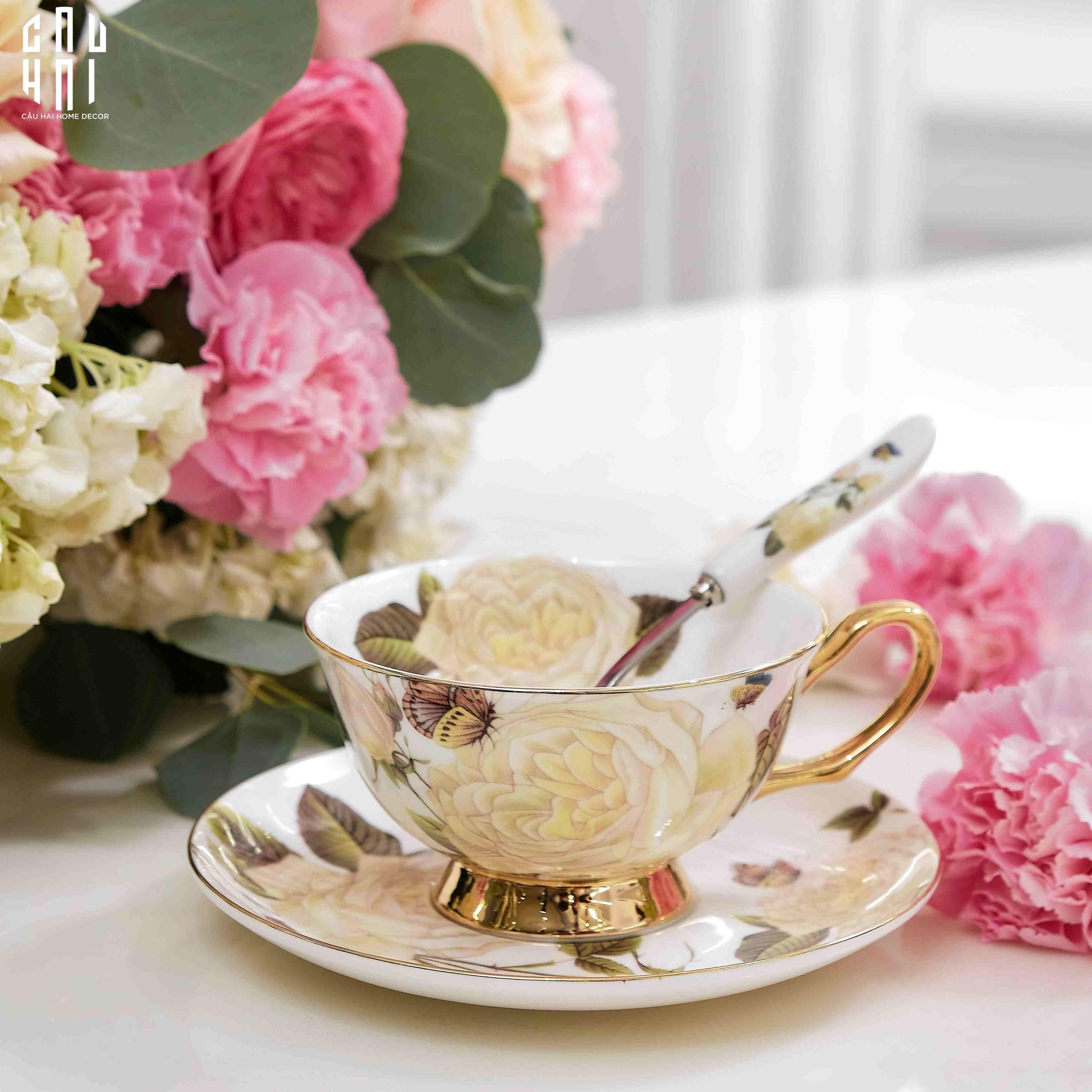 Tách Trà Camélia-BỘ BÌNH TRÀ-CẬU HAI HOME DECOR