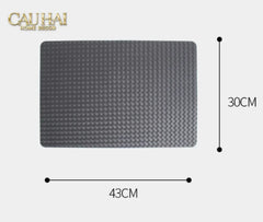 Tấm Lót Bàn Ăn Da Đan Bản Màu Đỏ Mận - Rouge Matte Intrecciato Leather Placemat 30x43 - Đỏ Mận-TẤM LÓT BÀN ĂN-CẬU HAI HOME DECOR