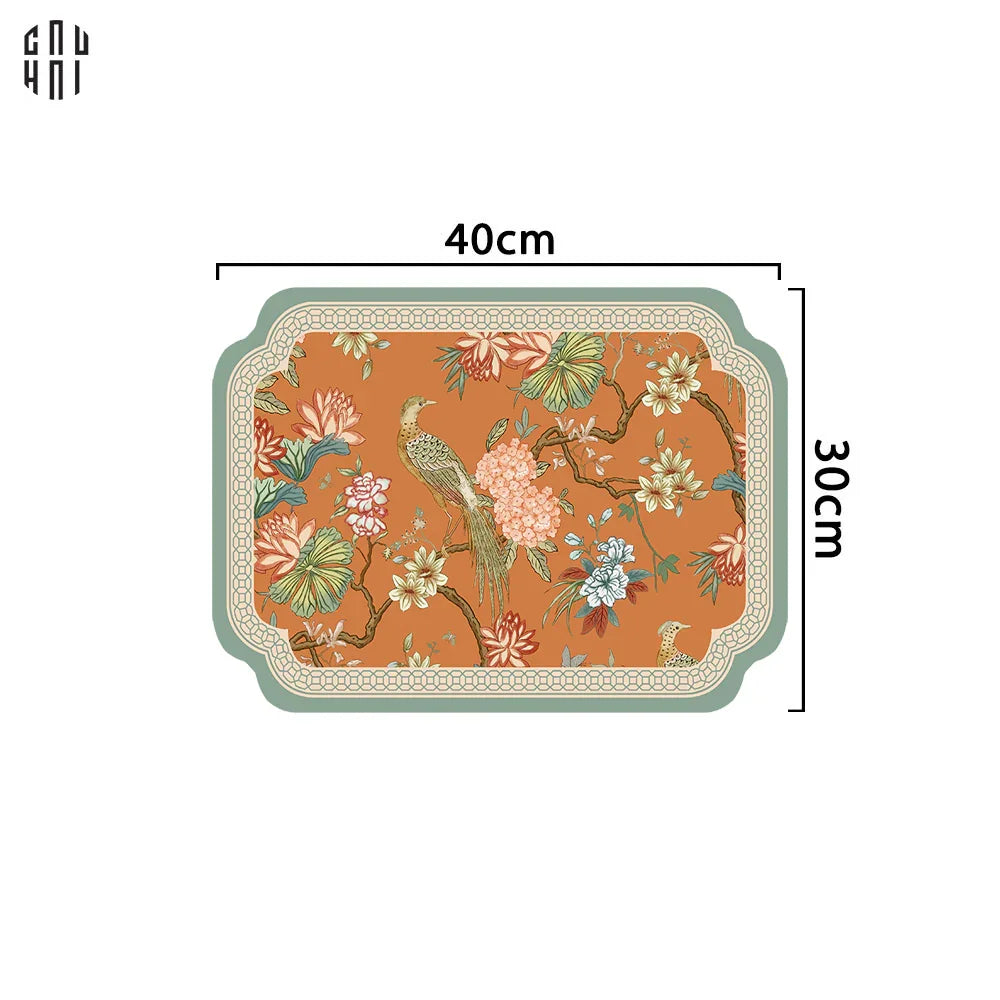 Tấm Lót Microfiber Orange Emperor Bird 30X40-TẤM LÓT BÀN ĂN-Đối tác tại Trung Quốc theo từng đơn đặt hàng-CẬU HAI HOME DECOR
