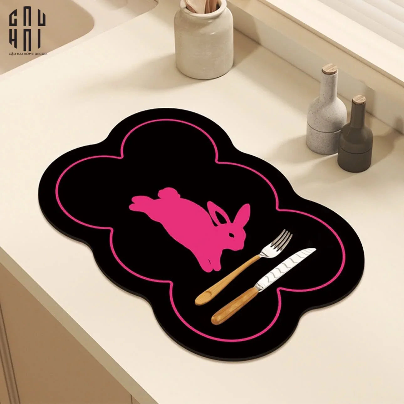 Tấm Lót Microfiber Pink Hopper-CẬU HAI HOME DECOR
