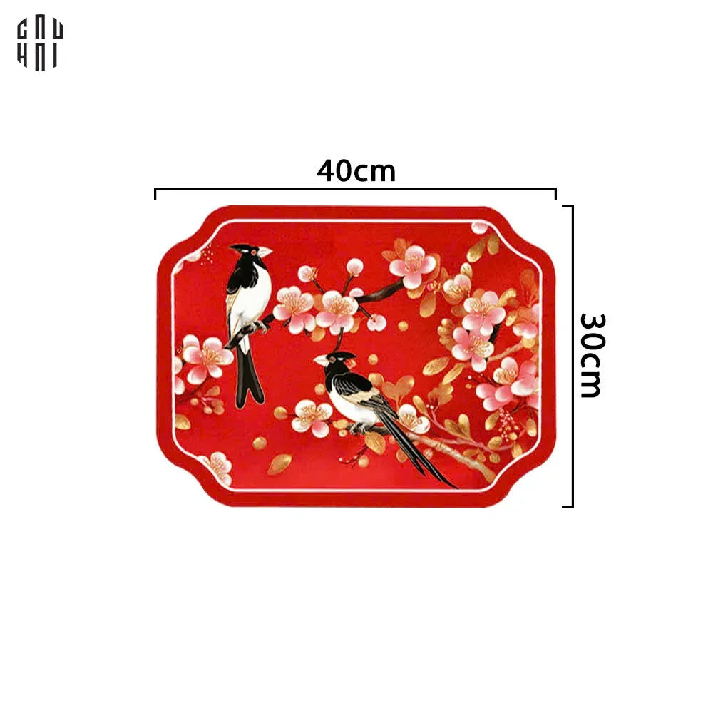 Tấm Lót Microfiber Red Blossom Spring 30X40Cm-TẤM LÓT BÀN ĂN-CẬU HAI HOME DECOR