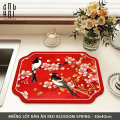 Tấm Lót Microfiber Red Blossom Spring 30X40Cm-TẤM LÓT BÀN ĂN-CẬU HAI HOME DECOR