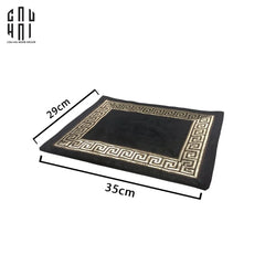 Tấm Lót Nhung Crochet - Velvet Placemat Crochet Noir-TẤM LÓT BÀN ĂN-CẬU HAI HOME DECOR