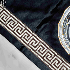 Tấm Lót Nhung Crochet - Velvet Placemat Crochet Noir-TẤM LÓT BÀN ĂN-CẬU HAI HOME DECOR