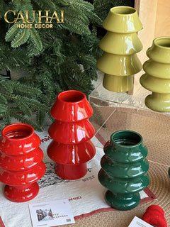 Tết Couture - Bình Hoa Christmas Mistletoe Pine Tree Vase Up-BÌNH HOA-CẬU HAI HOME DECOR