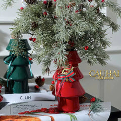 Tết Couture - Bình Hoa Christmas Mistletoe Pine Tree Vase Up-BÌNH HOA-CẬU HAI HOME DECOR