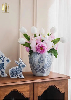 "Tết" Couture - Bình Hoa Sứ Tráng Men Indochine Flora 11.5x29.5-BÌNH HOA-CẬU HAI HOME DECOR