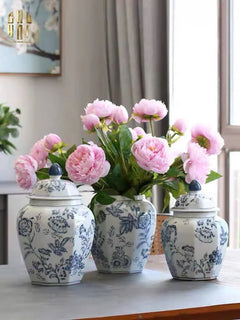 "Tết" Couture - Bình Hoa Sứ Tráng Men Indochine Flora 11.5x29.5-BÌNH HOA-CẬU HAI HOME DECOR
