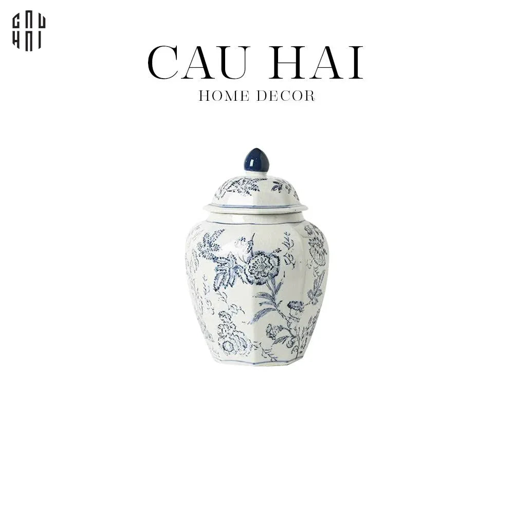"Tết" Couture - Bình Hoa Sứ Tráng Men Indochine Flora 11.5x29.5-BÌNH HOA-CẬU HAI HOME DECOR