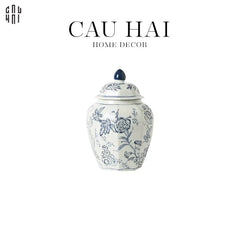 "Tết" Couture - Bình Hoa Sứ Tráng Men Indochine Flora 11.5x29.5-BÌNH HOA-CẬU HAI HOME DECOR