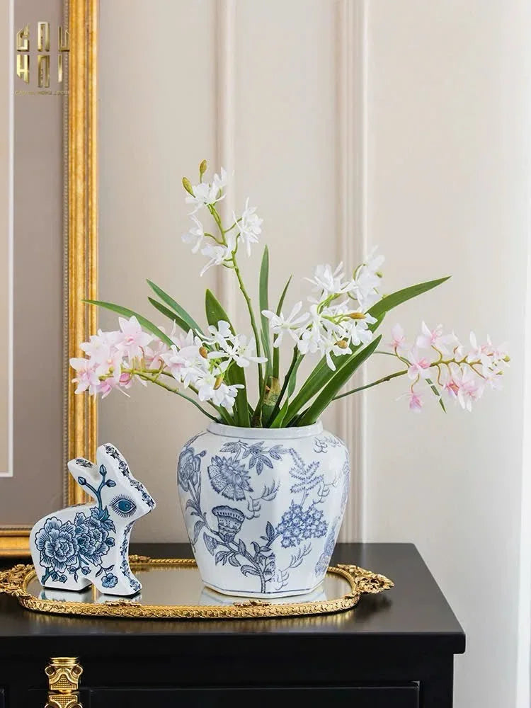 "Tết" Couture - Bình Hoa Sứ Tráng Men Indochine Flora 11.5x29.5-BÌNH HOA-Đối tác tại Trung Quốc theo từng đơn đặt hàng-CẬU HAI HOME DECOR