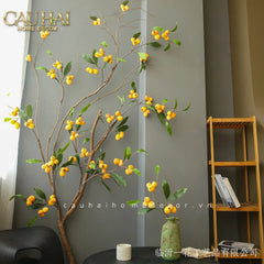 Tết Couture - Cành Hồng Bì 105CM-Hoa Lụa-CẬU HAI HOME DECOR