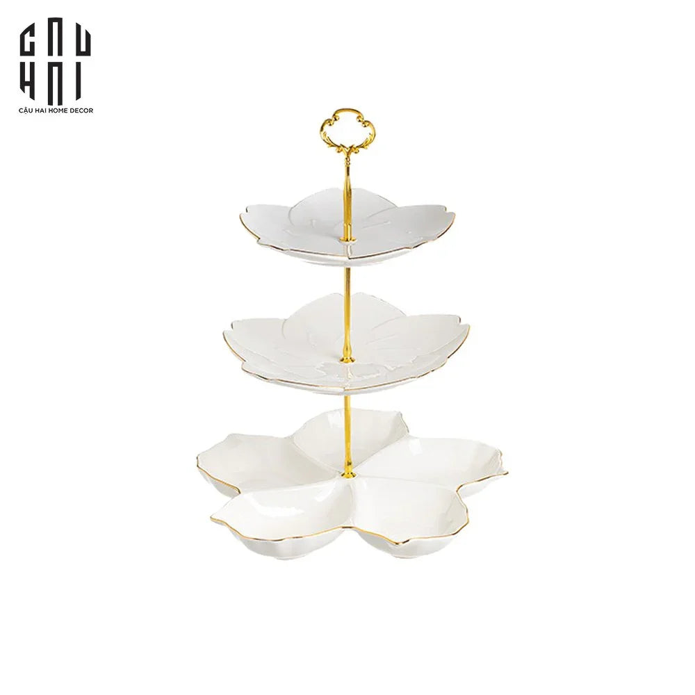 Tết Couture - Đĩa Bánh 3 Tầng Jasmine Étagère Trois Niveaux-SET CHÉN DĨA-CẬU HAI HOME DECOR