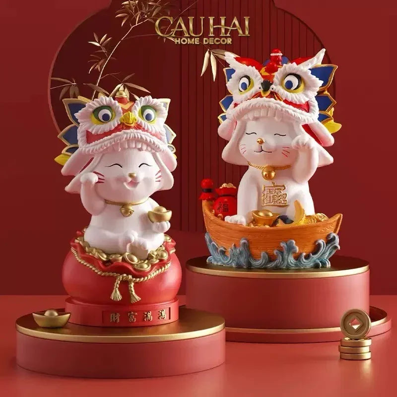 Tết Couture - Gift Set Tượng Mèo Kim Lân Song Hỷ - Phúc An-TƯỢNG TRANG TRÍ-CẬU HAI HOME DECOR
