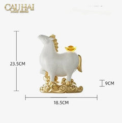 Tết Couture - Gift Set Tượng Ngựa Bạch Mã Kim Nguyên Bảo 2026-TƯỢNG TRANG TRÍ-CẬU HAI HOME DECOR