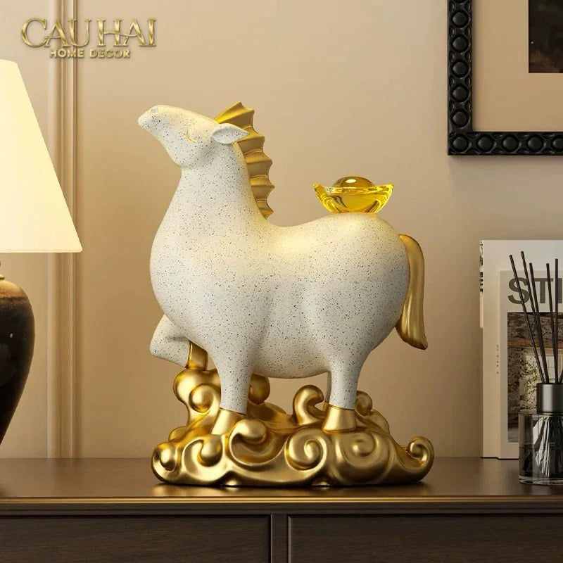Tết Couture - Gift Set Tượng Ngựa Bạch Mã Kim Nguyên Bảo 2026-TƯỢNG TRANG TRÍ-CẬU HAI HOME DECOR