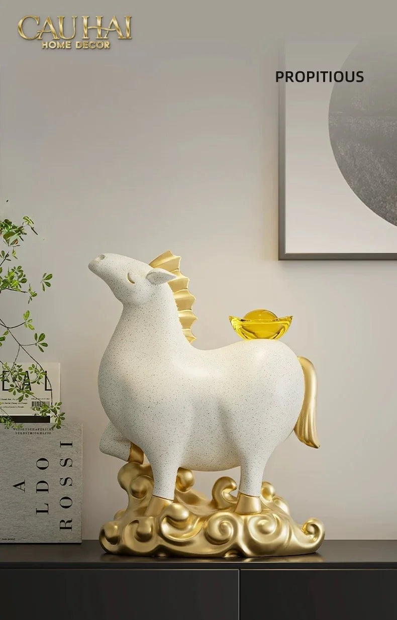 Tết Couture - Gift Set Tượng Ngựa Bạch Mã Kim Nguyên Bảo 2026-TƯỢNG TRANG TRÍ-CẬU HAI HOME DECOR