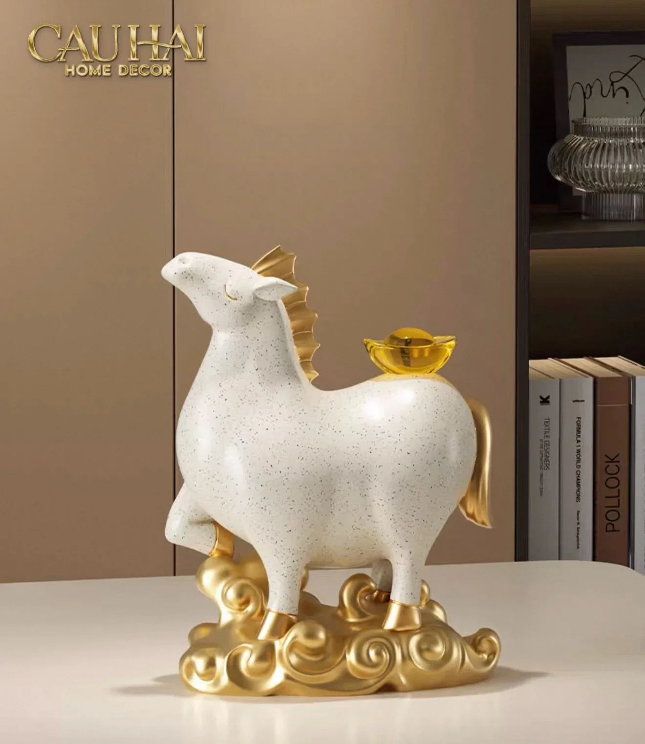 Tết Couture - Gift Set Tượng Ngựa Bạch Mã Kim Nguyên Bảo 2026-TƯỢNG TRANG TRÍ-CẬU HAI HOME DECOR