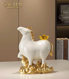 Tết Couture - Gift Set Tượng Ngựa Bạch Mã Kim Nguyên Bảo 2026-TƯỢNG TRANG TRÍ-CẬU HAI HOME DECOR