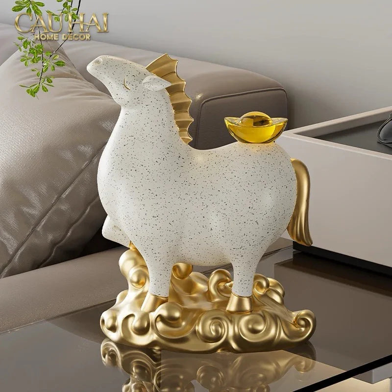 Tết Couture - Gift Set Tượng Ngựa Bạch Mã Kim Nguyên Bảo 2026-TƯỢNG TRANG TRÍ-CẬU HAI HOME DECOR