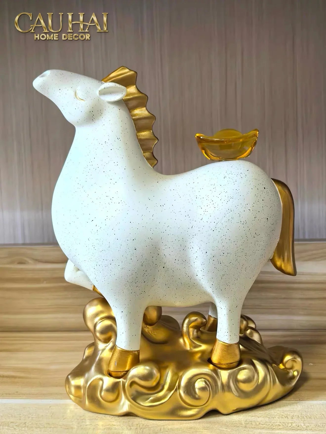 Tết Couture - Gift Set Tượng Ngựa Bạch Mã Kim Nguyên Bảo 2026-TƯỢNG TRANG TRÍ-CẬU HAI HOME DECOR
